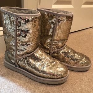 Gold Sequin Ugg Boots 
